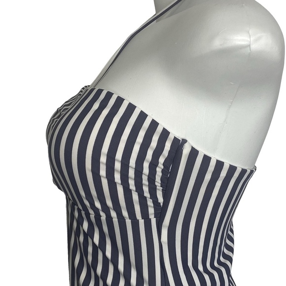 NEW TIGERLILY Devina Ponoma Blue White Striped Nautical One Piece Swimsuit M - Picture 6 of 16